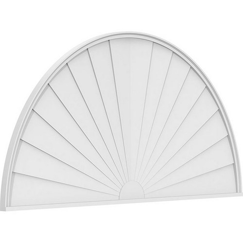 Ekena Millwork Half Round Sunburst Pediment - Primed Polyurethane - PEDPS086X430HRO01