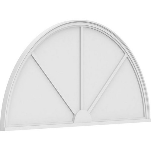 Ekena Millwork Half Round 3 Spoke Pediment - Primed Polyurethane - PEDPS064X320HRO03