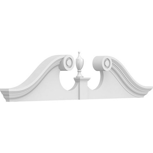 Ekena Millwork Rams Head Pediment - Primed Polyurethane - PEDPS044X110RHP00