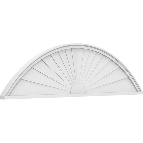 Ekena Millwork Segment Arch Sunburst Pediment - Primed Polyurethane - PEDPS064X170SEG01