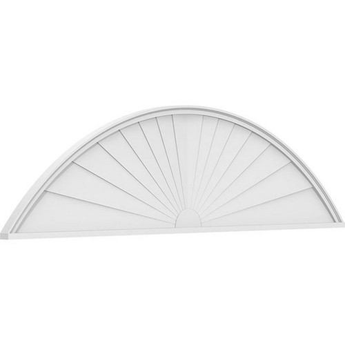 Ekena Millwork Segment Arch Sunburst Pediment - Primed Polyurethane - PEDPS086X225SEG01