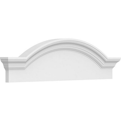 Ekena Millwork Segment Arch with Flankers Smooth Pediment - Primed Polyurethane - PEDPS034X095SGF00