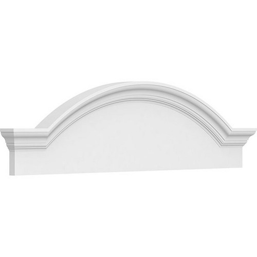 Ekena Millwork Segment Arch with Flankers Smooth Pediment - Primed Polyurethane - PEDPS044X120SGF00