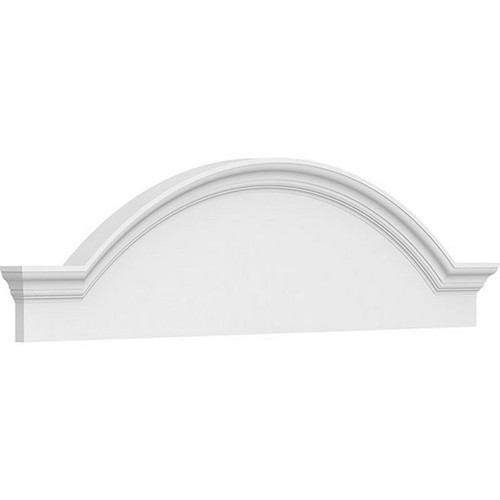 Ekena Millwork Segment Arch with Flankers Smooth Pediment - Primed Polyurethane - PEDPS054X145SGF00