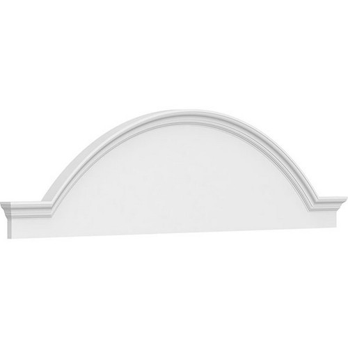 Ekena Millwork Segment Arch with Flankers Smooth Pediment - Primed Polyurethane - PEDPS080X210SGF00