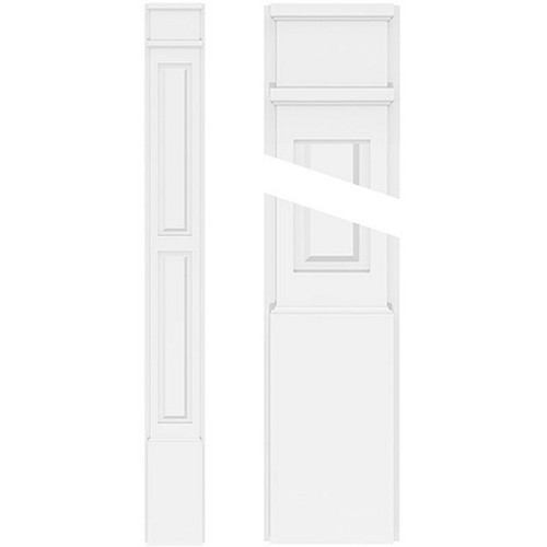 Ekena Millwork Two Equal Raised Panel Pilaster Base - Primed Polyurethane - PILP04X060DRP02-2