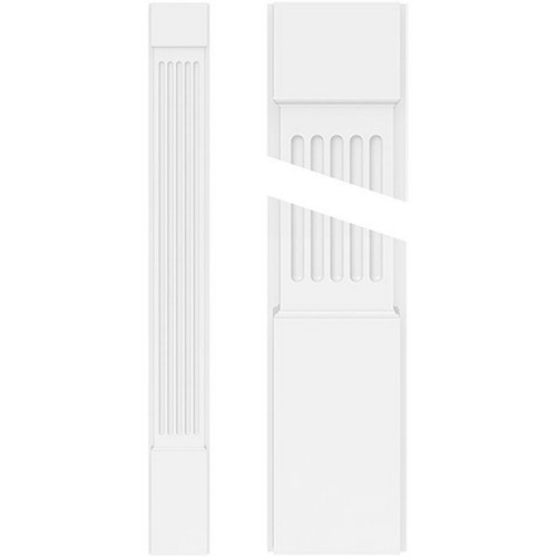 Ekena Millwork Fluted Pilaster Base - Primed Polyurethane - PILP09X090FL01-2