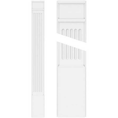 Ekena Millwork Fluted Pilaster Base - Primed Polyurethane - PILP12X048FL02-2