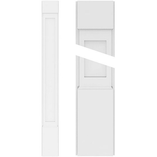 Ekena Millwork Flat Panel Pilaster Base - Primed Polyurethane - PILP05X060FP01-2