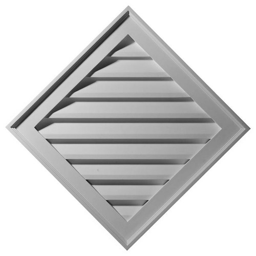 Ekena Millwork Gable Vent - Primed Polyurethane - GVDI34X34F