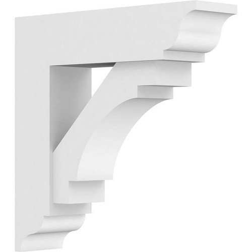 Ekena Millwork Standard Merced Bracket with Traditional Ends - Primed Polyurethane - BKTP03X14X14MRC01