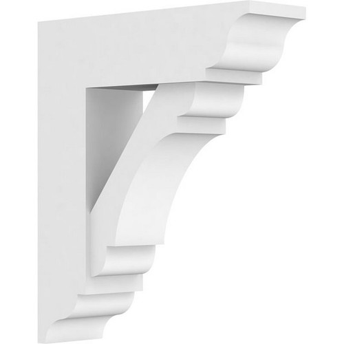 Ekena Millwork Standard Olympic Bracket with Traditional Ends - Primed Polyurethane - BKTP03X12X14OLY01