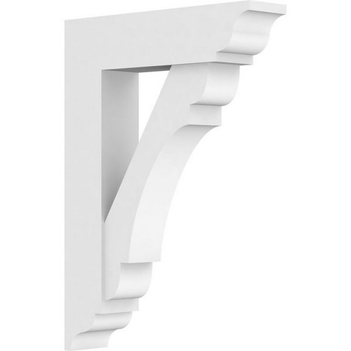 Ekena Millwork Standard Olympic Bracket with Traditional Ends - Primed Polyurethane - BKTP03X16X22OLY01