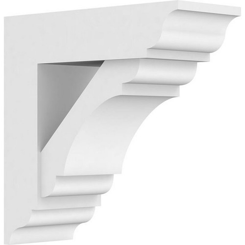 Ekena Millwork Standard Olympic Bracket with Traditional Ends - Primed Polyurethane - BKTP05X14X14OLY01