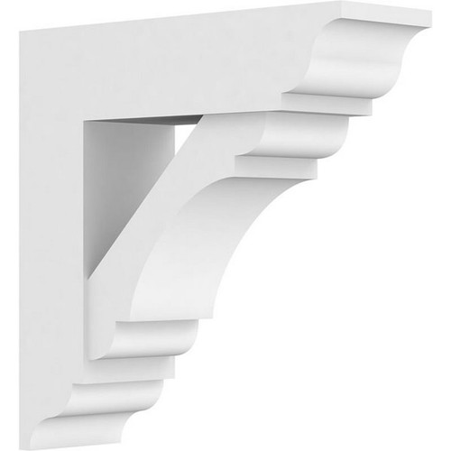 Ekena Millwork Standard Olympic Bracket with Traditional Ends - Primed Polyurethane - BKTP05X18X18OLY01