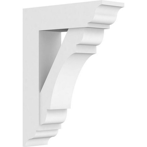 Ekena Millwork Standard Olympic Bracket with Traditional Ends - Primed Polyurethane - BKTP05X18X24OLY01