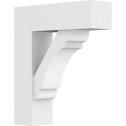 Ekena Millwork Standard Olympic Bracket with Block Ends - Primed Polyurethane - BKTP03X12X14OLY05