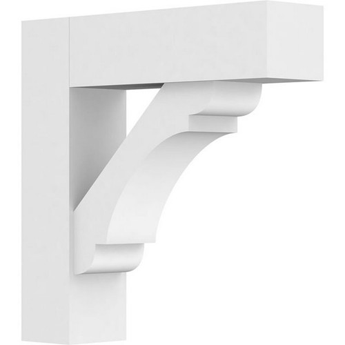 Ekena Millwork Standard Olympic Bracket with Block Ends - Primed Polyurethane - BKTP03X14X14OLY05