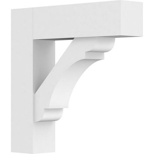 Ekena Millwork Standard Olympic Bracket with Block Ends - Primed Polyurethane - BKTP03X16X16OLY05