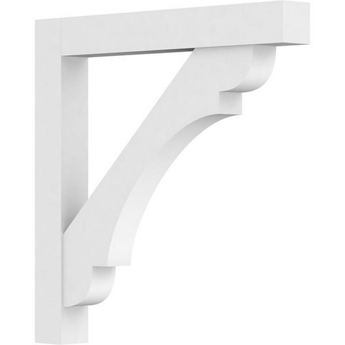 Ekena Millwork Standard Olympic Bracket with Block Ends - Primed Polyurethane - BKTP03X30X30OLY05