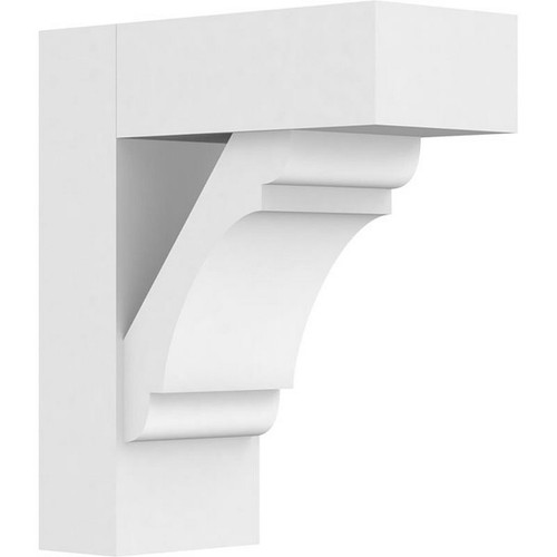 Ekena Millwork Standard Olympic Bracket with Block Ends - Primed Polyurethane - BKTP05X12X14OLY05