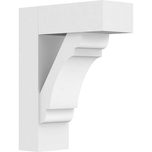 Ekena Millwork Standard Olympic Bracket with Block Ends - Primed Polyurethane - BKTP05X14X18OLY05