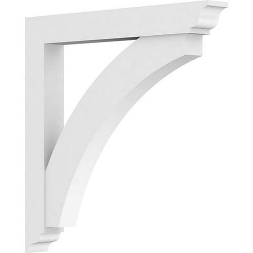 Ekena Millwork Standard Thorton Bracket with Traditional Ends - Primed Polyurethane - BKTP03X30X30THR01