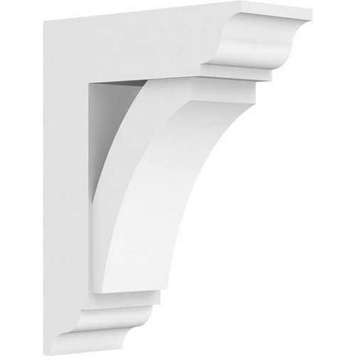 Ekena Millwork Standard Thorton Bracket with Traditional Ends - Primed Polyurethane - BKTP05X14X18THR01