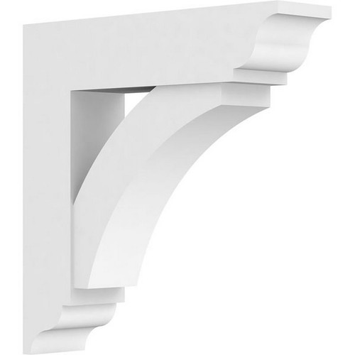 Ekena Millwork Standard Thorton Bracket with Traditional Ends - Primed Polyurethane - BKTP05X16X22THR01