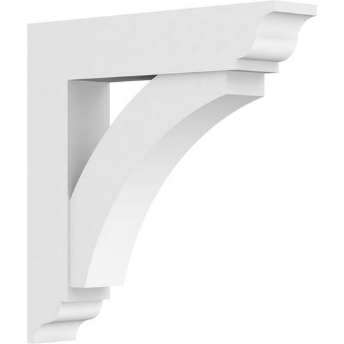 Ekena Millwork Standard Thorton Bracket with Traditional Ends - Primed Polyurethane - BKTP05X30X30THR01