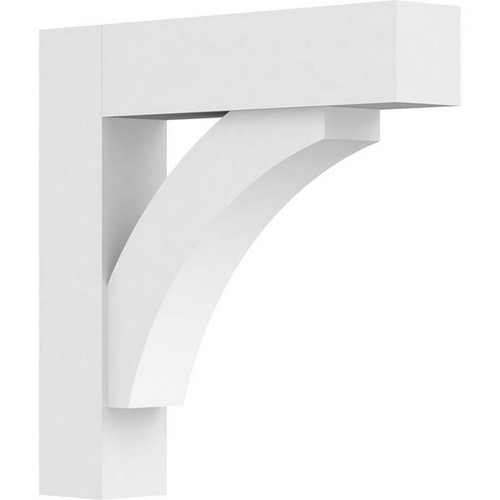 Ekena Millwork Standard Thorton Bracket with Block Ends - Primed Polyurethane - BKTP03X18X18THR05