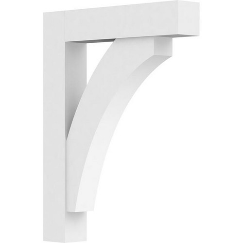 Ekena Millwork Standard Thorton Bracket with Block Ends - Primed Polyurethane - BKTP03X20X26THR05