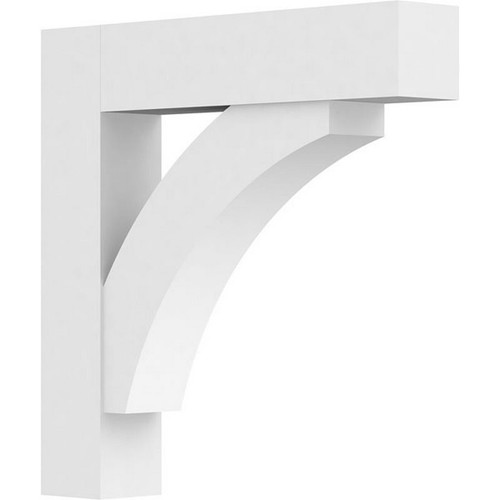 Ekena Millwork Standard Thorton Bracket with Block Ends - Primed Polyurethane - BKTP05X30X30THR05