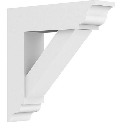 Ekena Millwork Standard Traditional Bracket with Traditional Ends - Primed Polyurethane - BKTP03X14X14TRA01