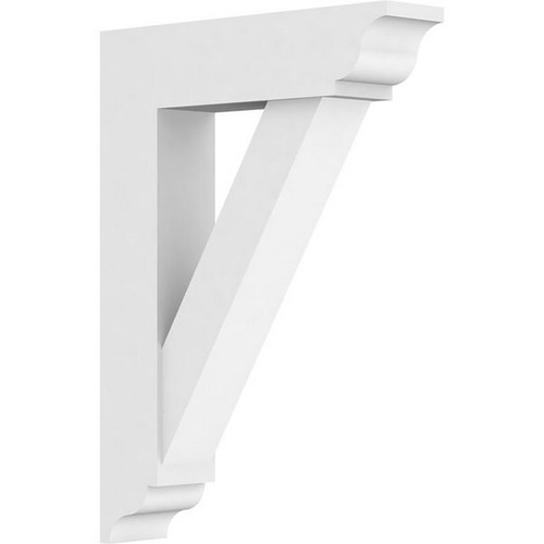 Ekena Millwork Standard Traditional Bracket with Traditional Ends - Primed Polyurethane - BKTP03X16X22TRA01