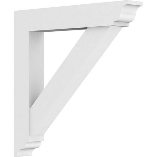 Ekena Millwork Standard Traditional Bracket with Traditional Ends - Primed Polyurethane - BKTP03X24X32TRA01