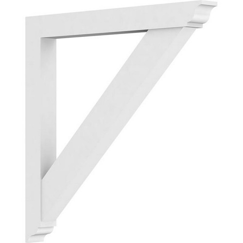 Ekena Millwork Standard Traditional Bracket with Traditional Ends - Primed Polyurethane - BKTP03X36X36TRA01