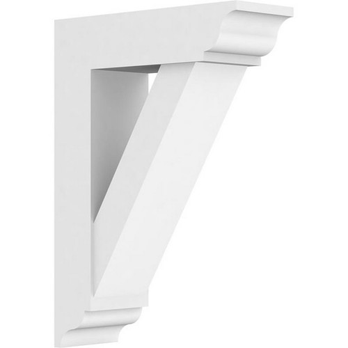 Ekena Millwork Standard Traditional Bracket with Traditional Ends - Primed Polyurethane - BKTP05X16X22TRA01