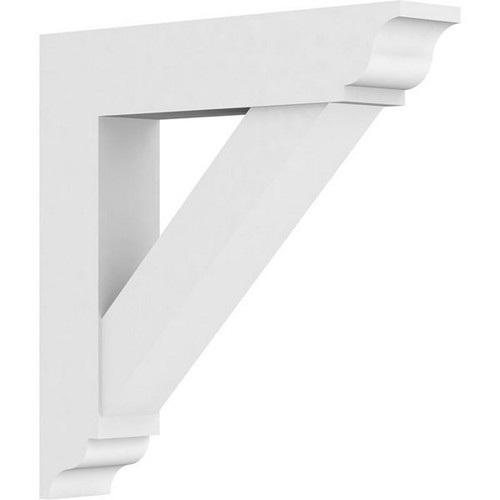 Ekena Millwork Standard Traditional Bracket with Traditional Ends - Primed Polyurethane - BKTP05X30X30TRA01