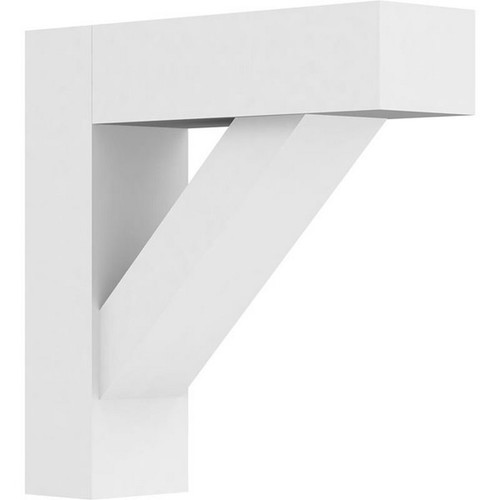 Ekena Millwork Standard Traditional Bracket with Block Ends - Primed Polyurethane - BKTP03X12X12TRA05