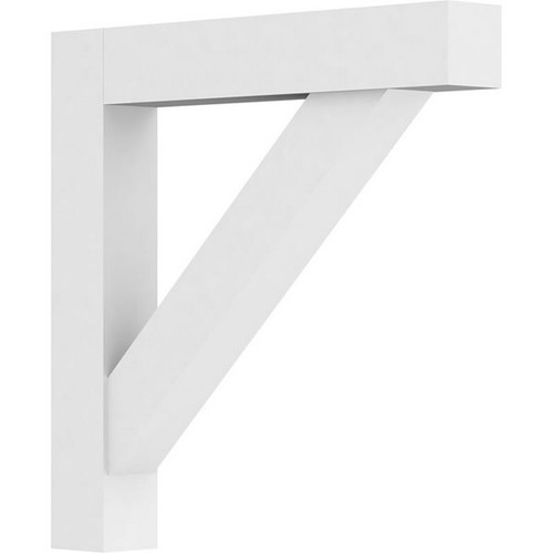 Ekena Millwork Standard Traditional Bracket with Block Ends - Primed Polyurethane - BKTP03X24X24TRA05