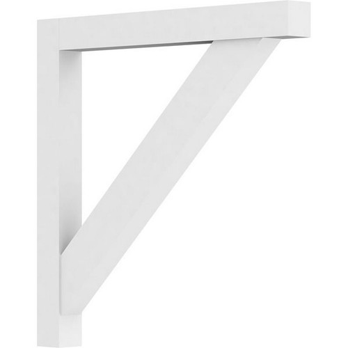 Ekena Millwork Standard Traditional Bracket with Block Ends - Primed Polyurethane - BKTP03X36X36TRA05