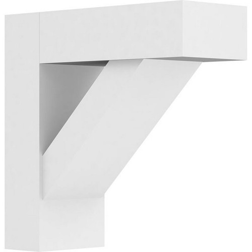 Ekena Millwork Standard Traditional Bracket with Block Ends - Primed Polyurethane - BKTP05X14X14TRA05