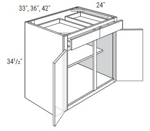 JSI Cabinetry Dover Lunar Kitchen Cabinet - B42-KDL
