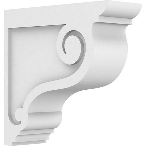 Ekena Millwork Standard Scroll Corbel - Primed Polyurethane - CORP03X12X12SCR