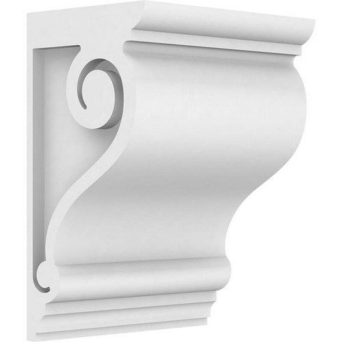 Ekena Millwork Standard Scroll Corbel - Primed Polyurethane - CORP05X04X08SCR