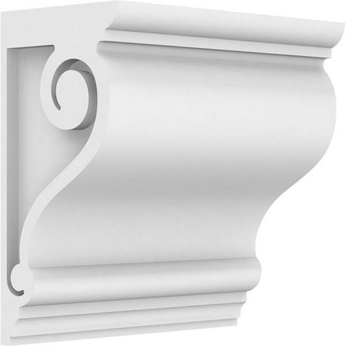 Ekena Millwork Standard Scroll Corbel - Primed Polyurethane - CORP07X04X08SCR