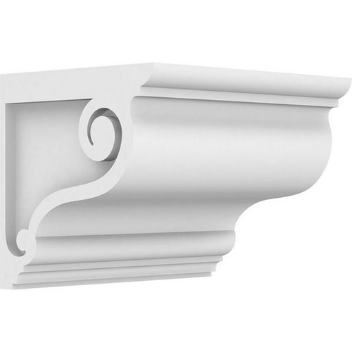 Ekena Millwork Standard Scroll Corbel - Primed Polyurethane - CORP07X06X06SCR