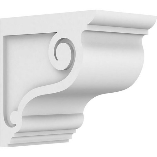 Ekena Millwork Standard Scroll Corbel - Primed Polyurethane - CORP07X12X12SCR