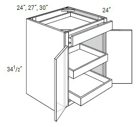 JSI Cabinetry Trenton Slab Kitchen Cabinet - B24BSCRT-VTS